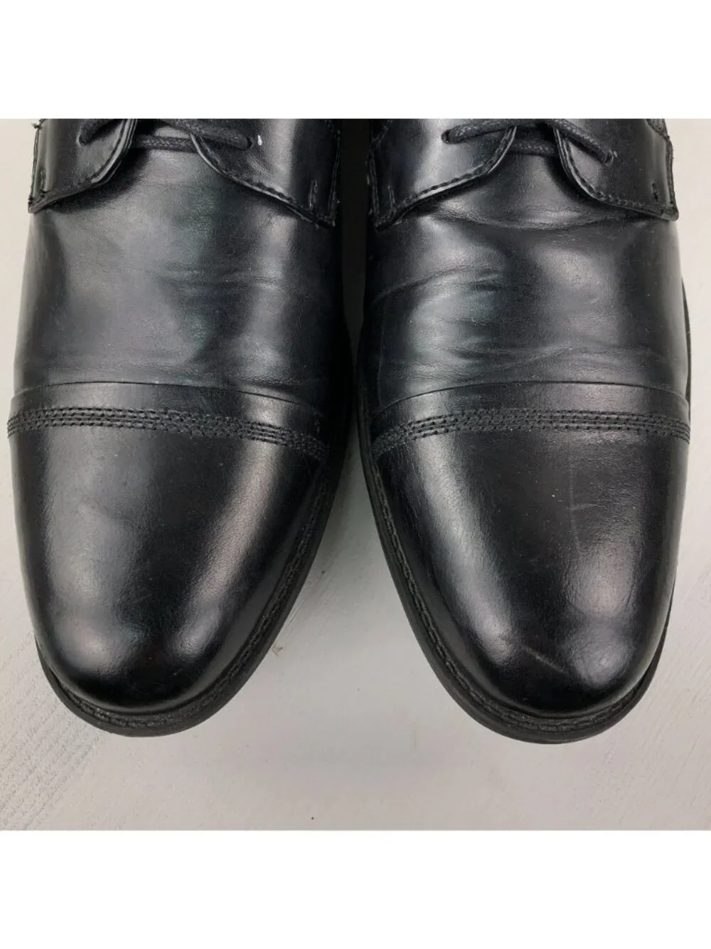 Steve Madden Men's Size 10.5M Minted Black Leather Lace-Up Oxfords Dress Shoes